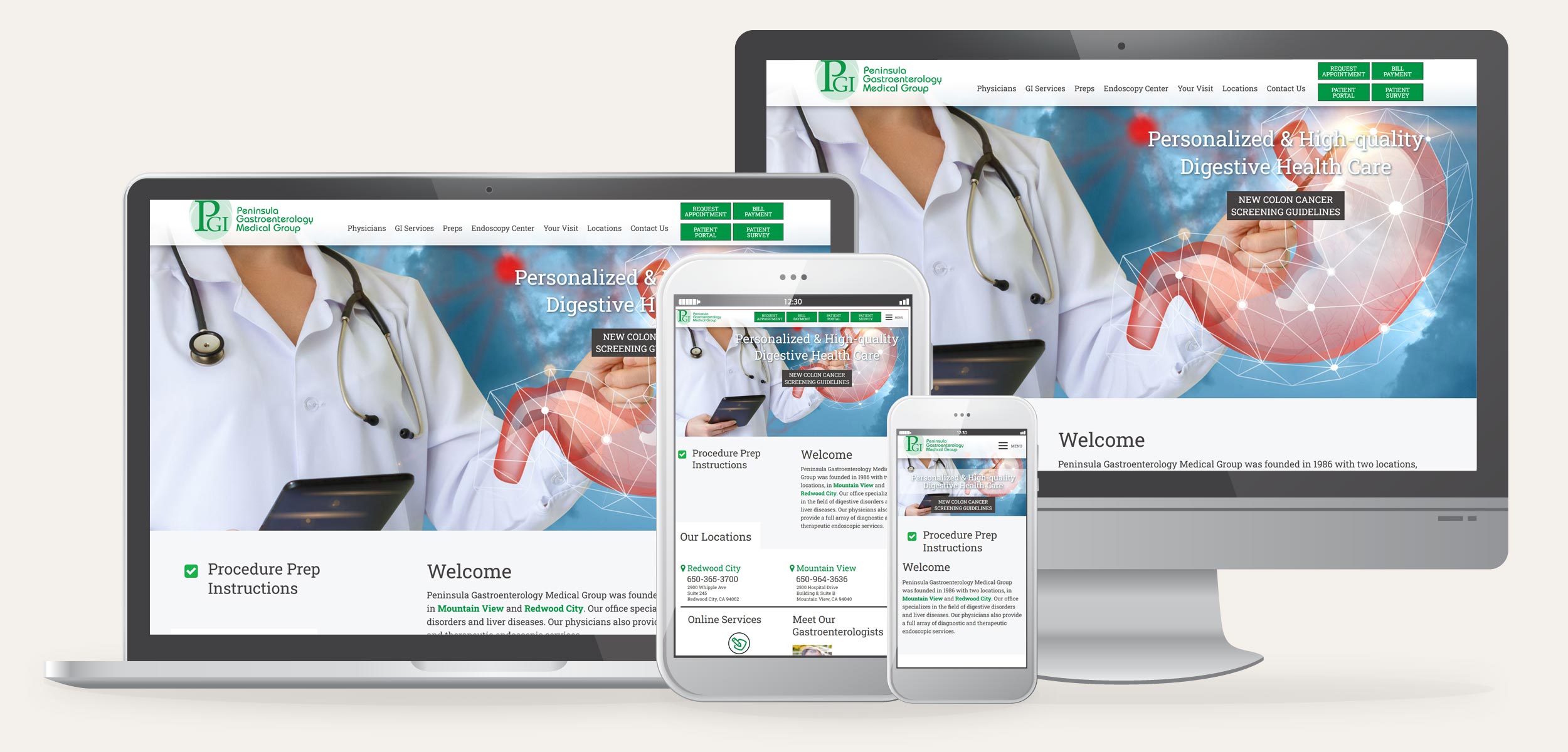 MMA developed the website for Peninsula Gastroenterology Medical Group